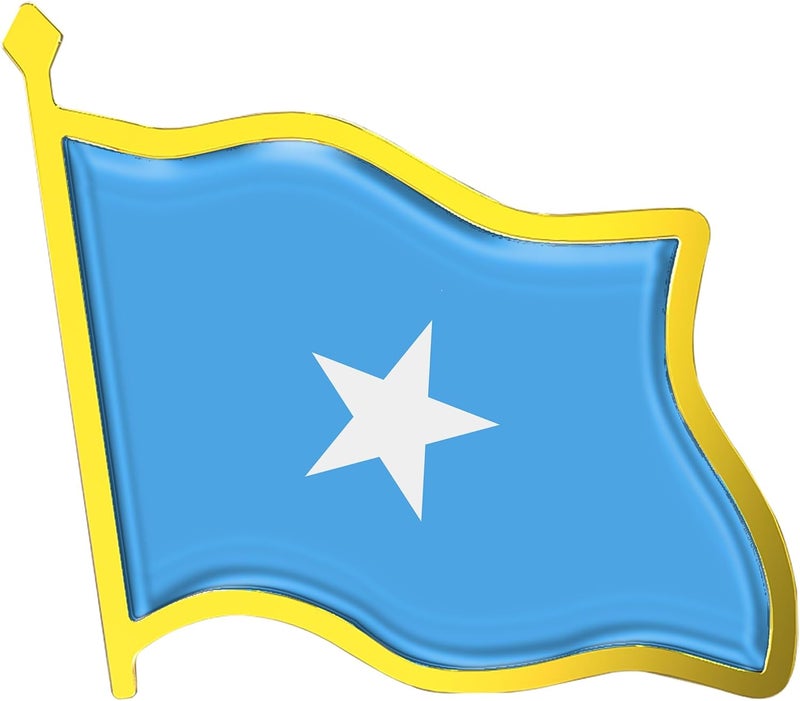Ababyyan Somalia Flag Lapel Pin - Enamel Metal National Badge | World Travel Souvenir Gifts for Men & Women | Country Flag Patriotic Brooch Bulk Pack of Pins for Hat, Tie, Clothes, Backpack (1pc) - Image 1